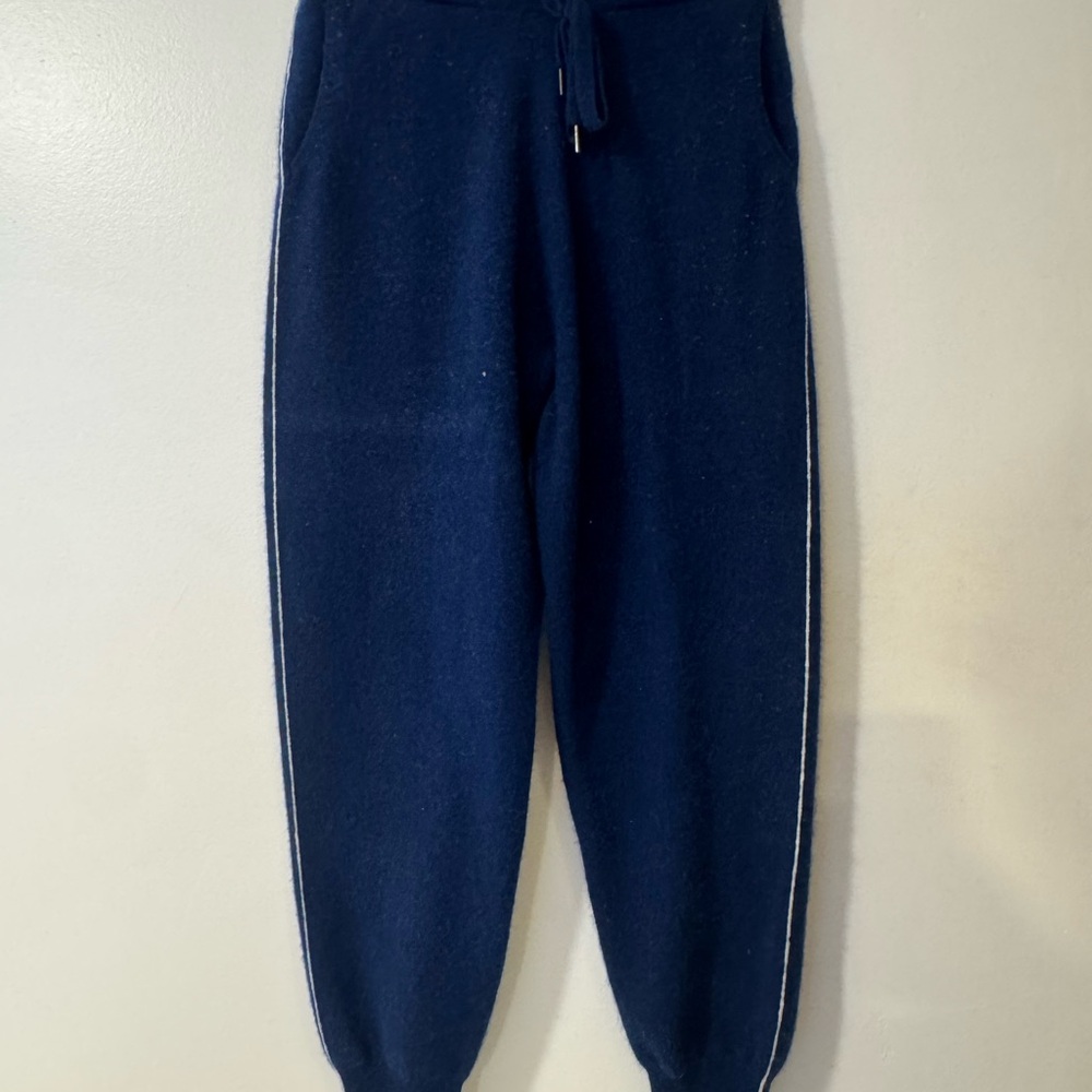 Stylish Blue 100% cashmere Jogger Pants for Women